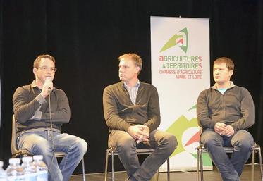 Frédéric Giboire, Stéphane Bodier et Simon Delaunay ont parlé de leurs stratégies d’entreprise et de leur organisation de travail, le 18 novembre, à Segré.