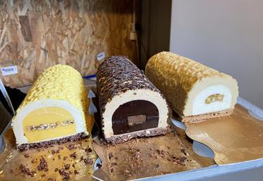 Pour les fêtes, l'artisan glacier, qui s'est aussi formé à la pâtisserie, prépare un assortiment de trois bûches : à base de sorbet passion, de chocolat noir et cacahuète, et tatin. Gelati Ghizzoni est présent sur Facebook et Instagram. 