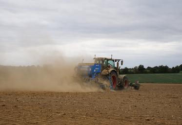 Semis de couverts au Gaec des Flées, à Segré-en-Anjou Bleu (La Ferrière de Flée), le 30 septembre.