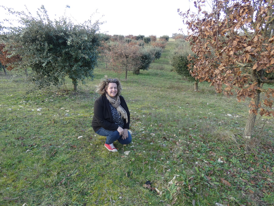 Sophie Bediou cave dans sa truffière tous les jours de décembre à février.