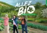 Affiche "Allez les bio" montrant des archers