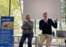     Nathalie Marchand  De gauche à droite : Henri Godron, président de Biocoop et Frédéric Faure, vice-président de Biocoop, au salon Marjolaine, au parc floral à Vincennes.