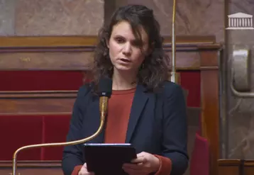 La députée Sandrine Le Feur intervenant en séance à l'Assemblée nationale.