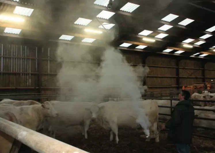 Le test aux fumigènes permet de vérifier les flux d'air dans un bâtiment.
Le fumigène crée une opacité qui doit disparaître au bout de deux minutes.