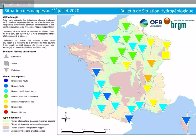 carte nappes d'eau souterraine BRGM