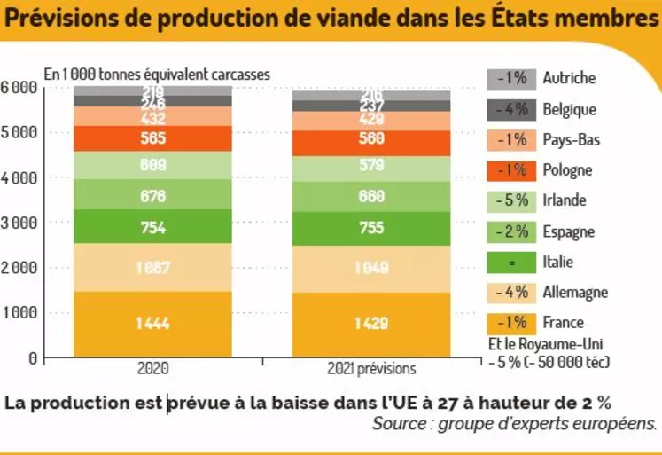 graph production viande bovine europe 2021 par pays