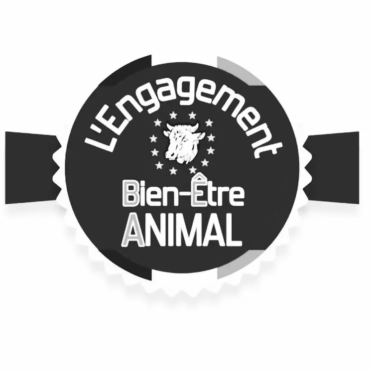 Deux logos ont été créés pour les points de vente commercialisant les animaux répondant au cahier des charges de la démarche L’engagement bien-être animal, un destiné aux boucheries traditionnelles, l’autre, aux GMS. © DR