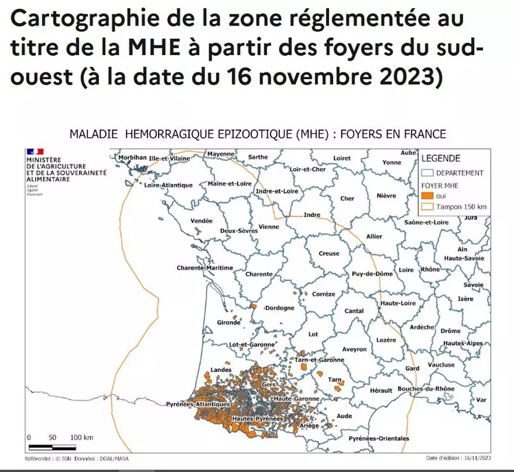 MHE : Au 22/12/2023 - Pas d'évolution pour la zone régulée Sarthoise ! -  Groupement de Défense Sanitaire de la sarthe