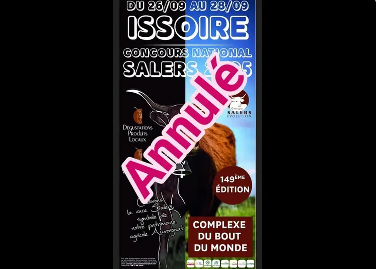 concours national salers 2025 annulation 