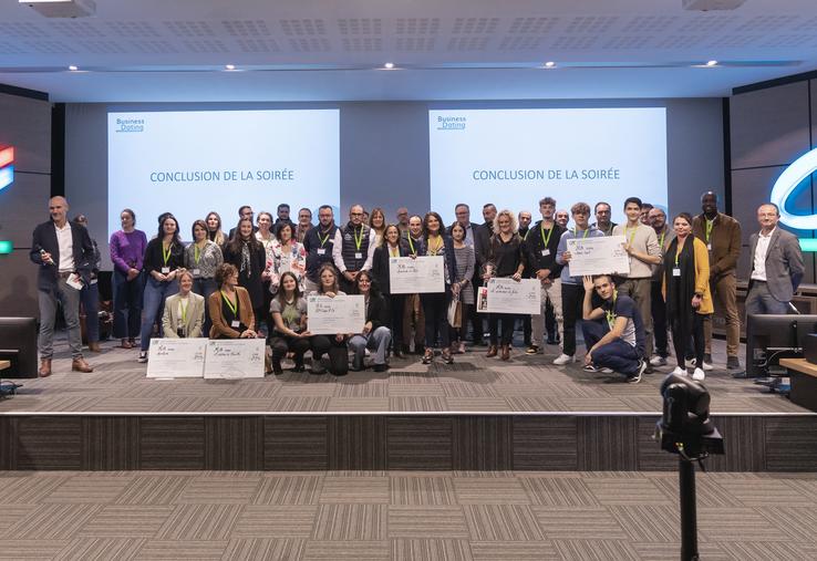 Les lauréats de l'édition 2023 du business dating et les membres du jury.