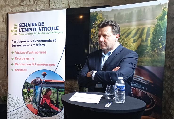 Florent Morillon, président du BNIC, a présenté la semaine de l'emploi viticole.