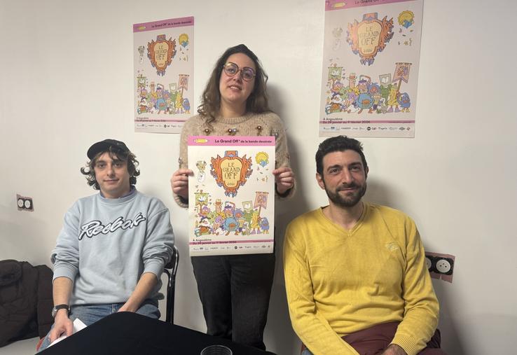 Alex Dubois-Held de la MPP, Manon Picot de la librairie Lilosimages et Jérôme Laniau de l'association Mic Mac ont présenté le programme de leurs structures pour le Grand Off.