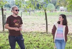 Jules Courboin (à côté de Coline Bossis, du Civam) a présenté le fonctionnement de la ferme aux porteurs de projets.