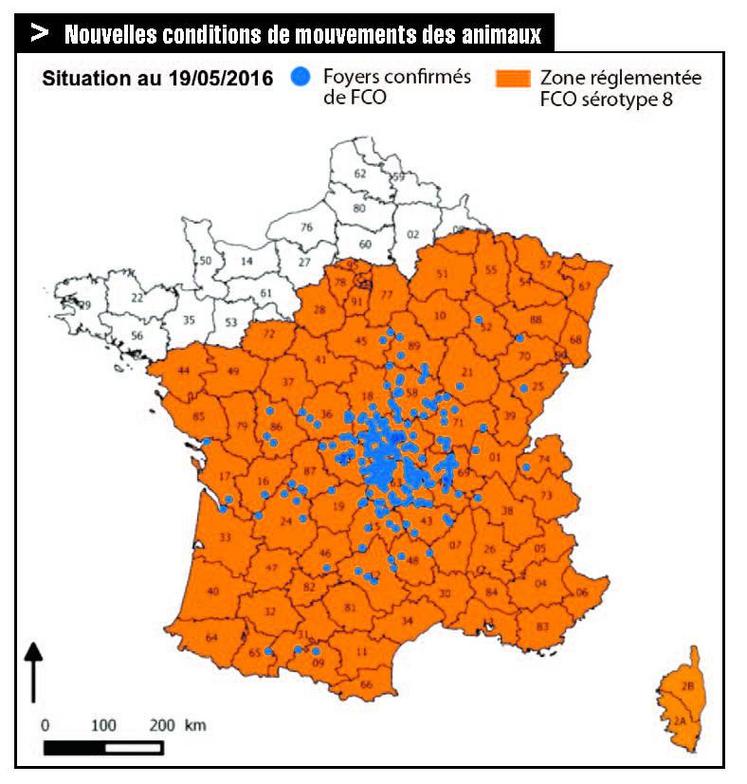 La zone réglementée concerne désormais une grande partie 
de la France, à l'exception du nord-ouest.