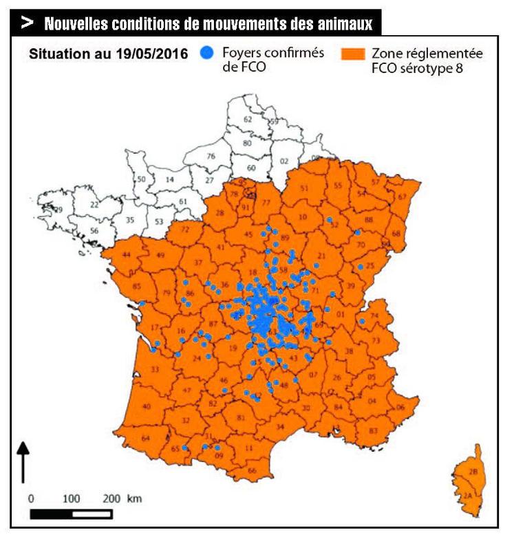 La zone réglementée concerne désormais une grande partie 
de la France, à l'exception du nord-ouest.