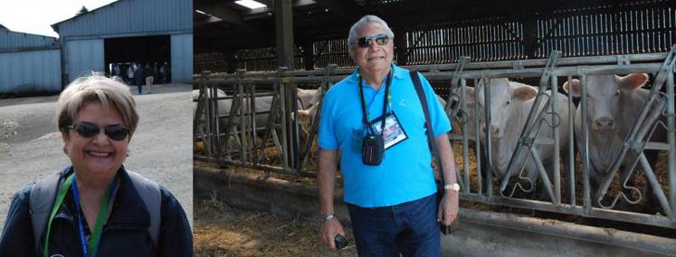 Eva, bactériologiste et Rafael, éleveur, sont venus découvrir l’agriculture française.