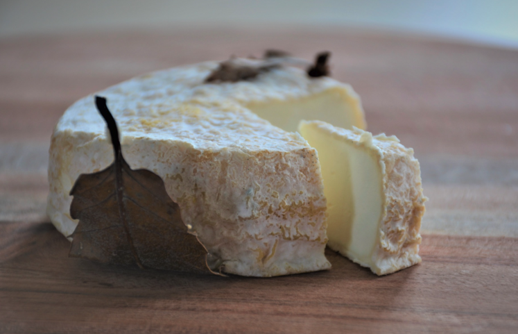 Indissociable de sa feuille de châtaignier "cueillie sur l'arbre" par les élèves du lycée agricole de Melle, le Mothais, 10 cm de diamètre, offre un concentré de saveurs de qualité.