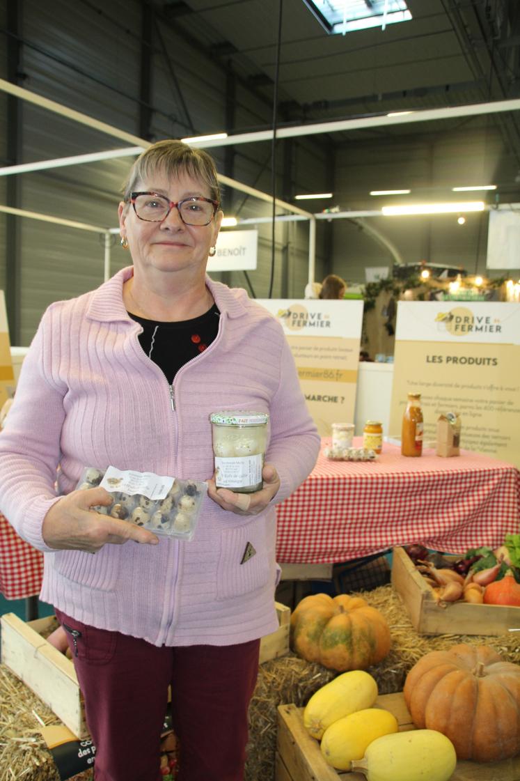 Raymonde Melin et ses œufs de cailles en barquette ou en bocaux
