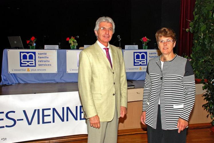 Patrice Léon et Josseline Paillat, respectivement directeur et présidente de la MSA Sèvres-Vienne.