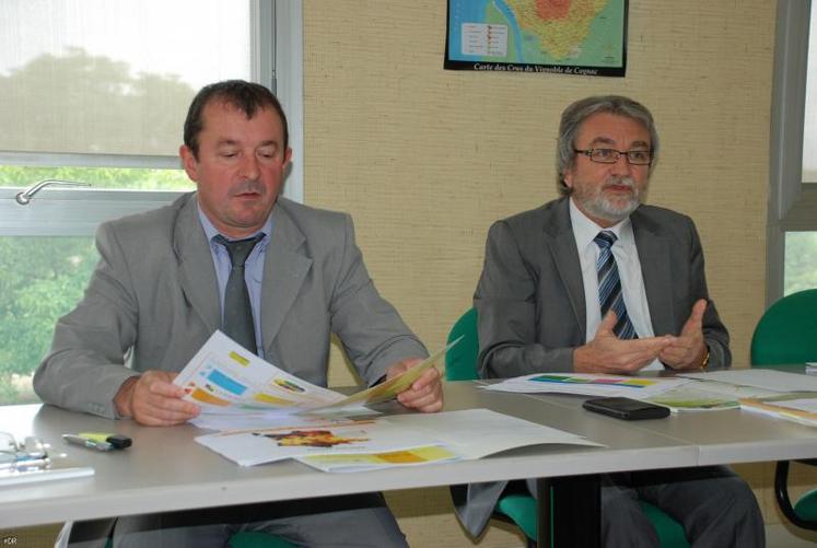 Patrice Coutin, président de la Safer et Pierre Baudry, directeur adjoint, ont annoncé le nom du futur directeur de l’établissement. Philippe Tuzelet prendra ses fonctions le 4 juillet.