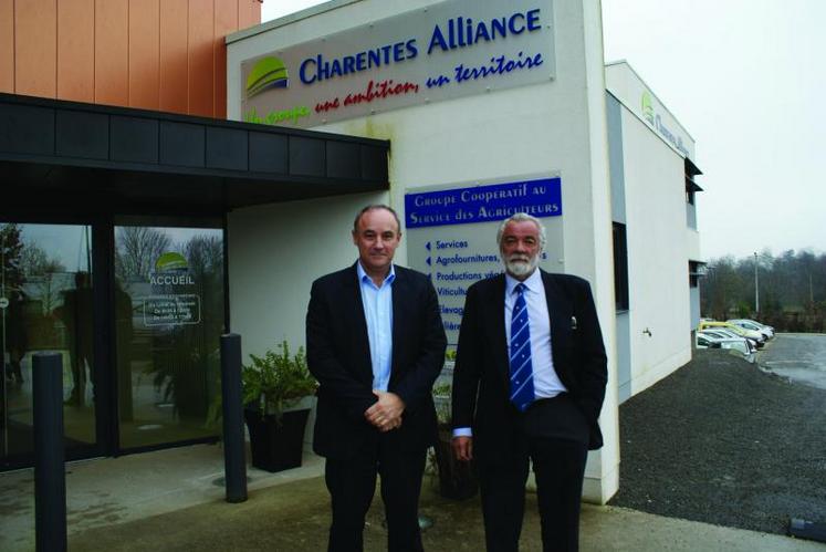 Le président de Charentes Alliance, Bruno Foucher (à droite) et son directeur, Thierry Lafaye.