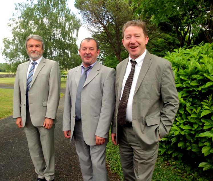 Pierre Baudry, directeur adjoint de la Safer, Patrice Coutin, président et Philippe Tuzelet, directeur général, constatent des carences dans la réglementation actuelle qui freinent l’installation.