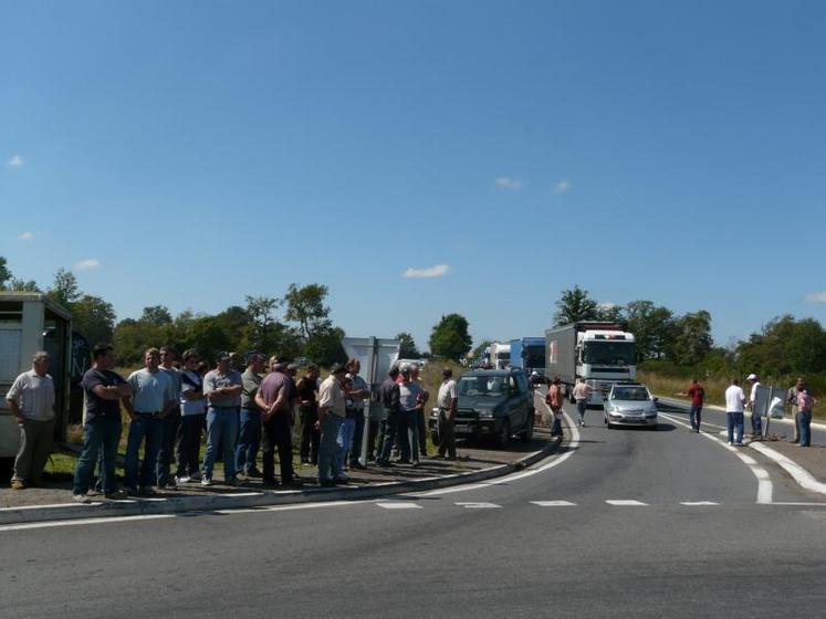 Près de 250 éleveurs d’ovins se sont réunis au rond-point du Repère au nord de Bellac pour sensibiliser les automobilistes à la crise que le secteur ovin connaît, notamment en distribuant des tracts.