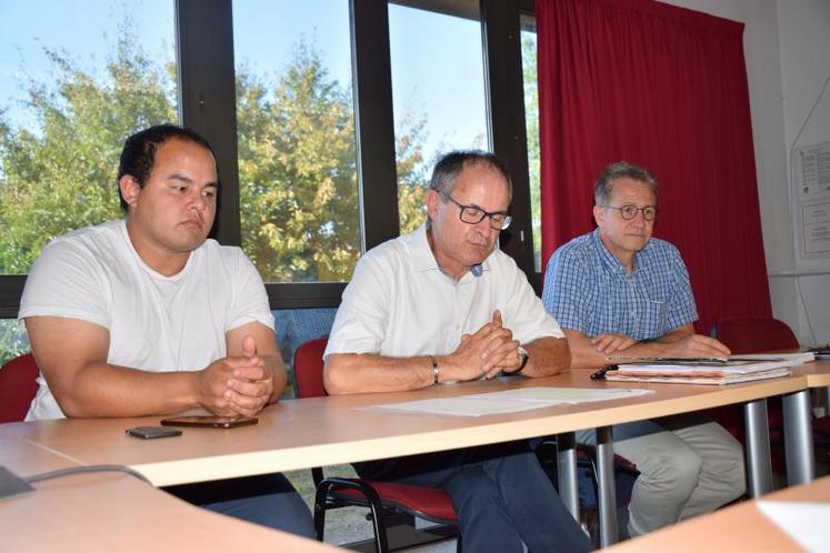 Shayna Darak, Jean-Marc Renaudeau et Pol Lefèbvre
lors de la conférence de presse organisée le 16 septembre.