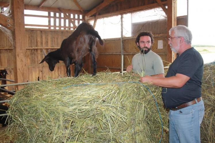 Pour Alexis Barbé, éleveur, et Théophane Soulard, technicien caprin de Seenovia, bien-être animal et bien-être de l’éleveur sont indissociables.