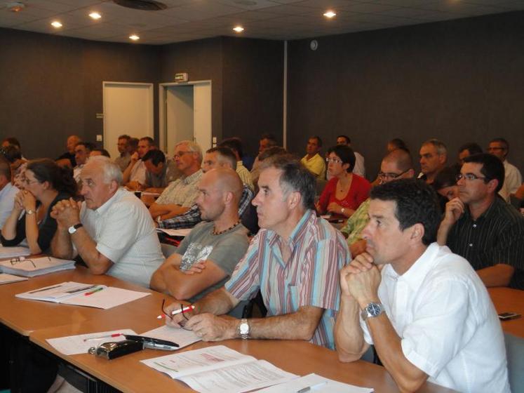 Des responsables des sections bovines, des groupements de producteurs et des associations d'éleveurs, ont rencontré des membres du bureau de la FNB : Pierre Chevalier, Guy Hermouet et Patrick Bénézit.