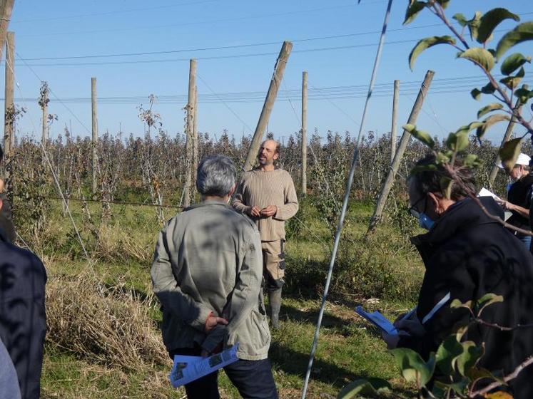 Alexandre Mourozeau a insisté sur l'importance de son système d'irrigation au goutte-à-goutte dans la réussite de son verger. « Si vous n'avez pas d'eau, ce que vous avez-là, n'y pensez même pas ! »