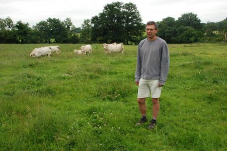 Gilles Dubin travaille avec un troupeau d’une cinquantaine de vaches de race charolaise.
