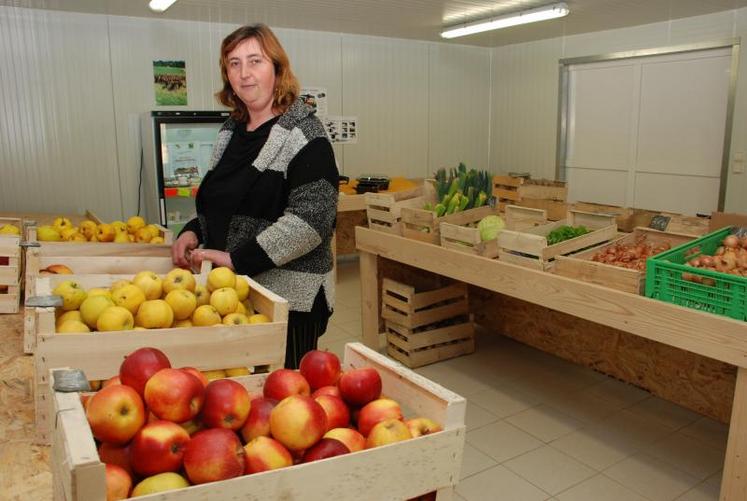 Légumes de saison en tous genres, mais également rosiers et arbres fruitiers produits sur l’exploitation sont commercialisés dans le magasin de vente directe  Les Saveurs du plan.
