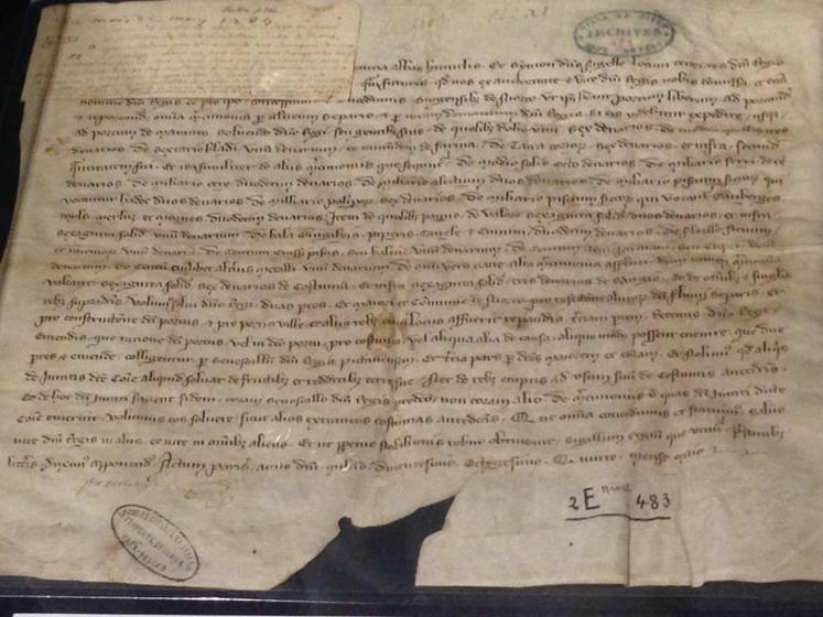 Conservé aux archives départementales, ce parchemin de 1285 fait état de la présence d’ateliers de chamoiseries à Niort  et d’un commerce autour de cette activité.