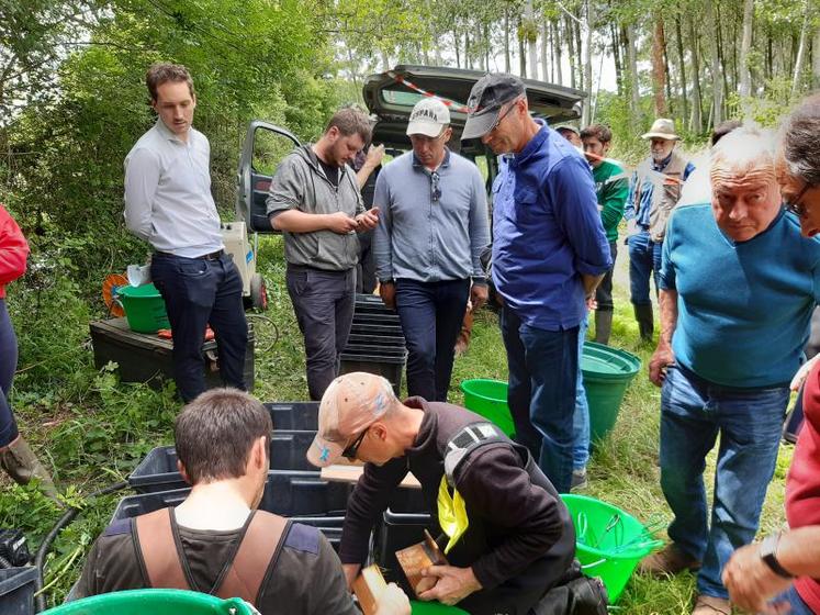 Les agriculteurs ont rejoint les représentants des associations de protection de la nature. Au bord du Mignon, ils ont échangé autour des aménagements des rivières.