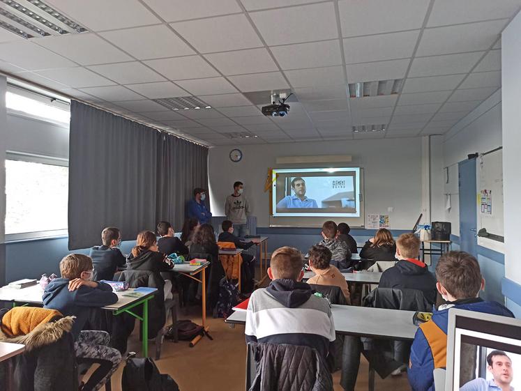 JA 79 présente l'agriculture aux jeunes collégiens, février 2021. Cerizay collège Georges Clémenceau