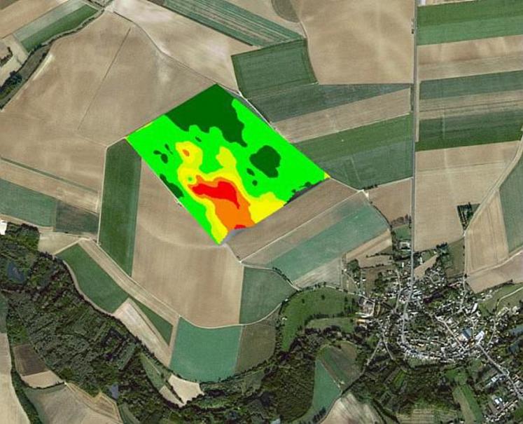 Carte de préconisation azote issue du conseil Farmstar®.