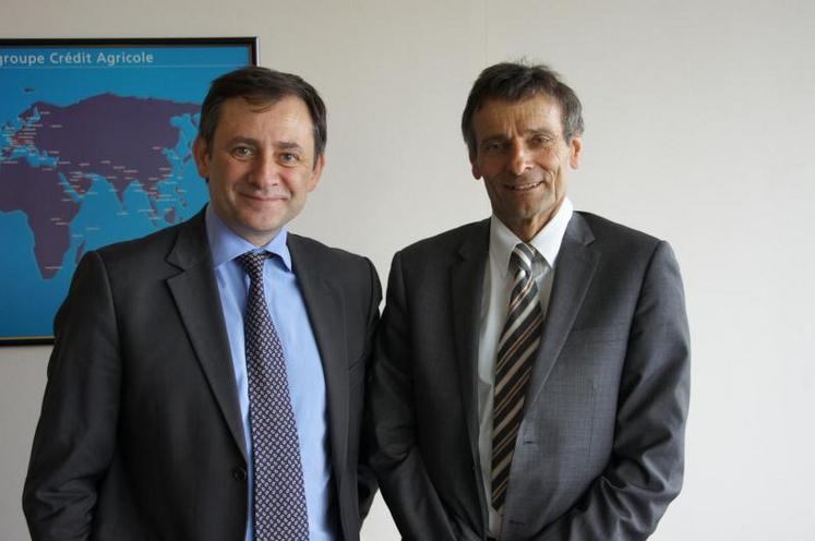 Laurent Martin et Philippe Boujut, respectivement directeur général et président du Crédit Agricole Charente-Périgord.