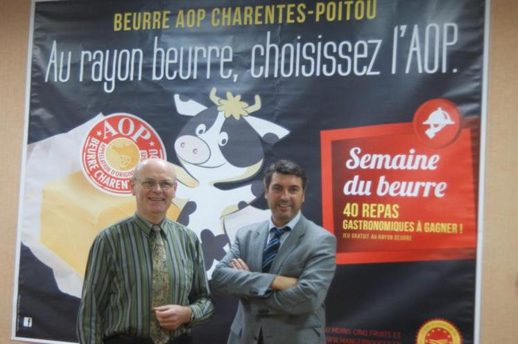 Joseph Giraud, directeur du syndicat des laiteries Charentes Poitou et Fabrice Beaujean, directeur de l’agence de communication Projet Développement