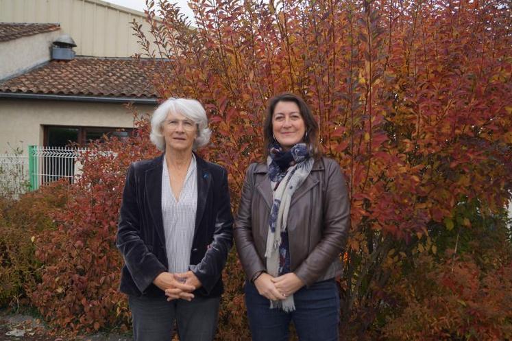 Isabelle Leydier-Delavallade avec la députée Sandra Marsaud, lors de l'assemblée générale du Cetef de Charente.