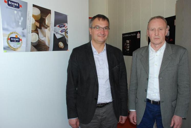 Patrick Roulleau (à gauche) et Yannick Euzenot, respectivement président et directeur de la Coopérative laitière de la Sèvre.