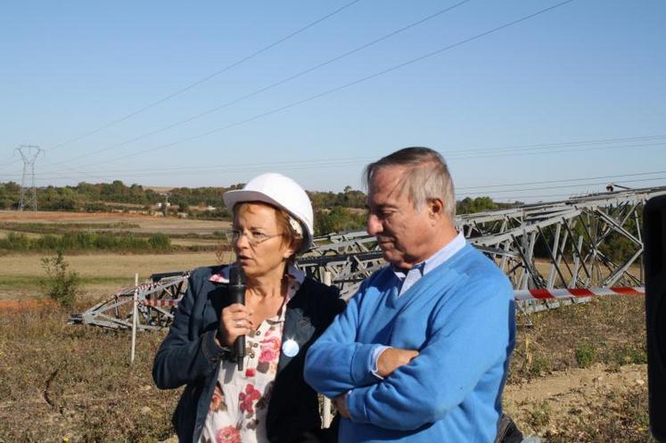 Carole Pitou-Agudo de RTE et Alain Bougrain Dubourg de la LPO ont présenté l'installation d'une plateforme à cigogne blanche.