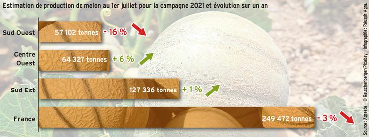 Production de melons en baisse, Deux-Sèvres, 2021