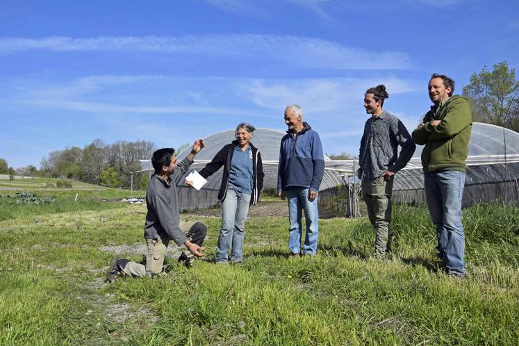 De gauche à droite : Pierre Bousseau, Catherine Algourdin, Hervé Desaire, Audric Artaud et Julien Grandguillot.