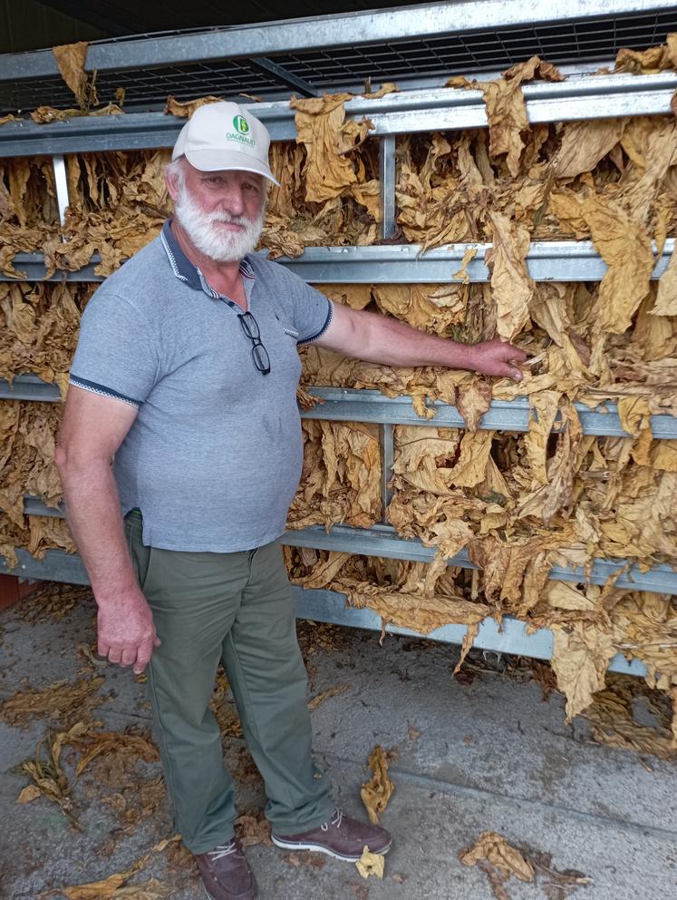 Jean-Philippe Pillet a investi en 2010 dans un séchoir à bois, indispensable pour sa production de tabac mais qui lui permet également de sécher de la luzerne depuis quelques années.