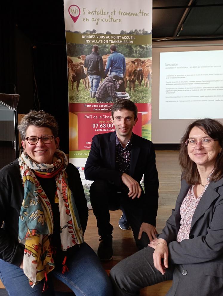 Magalie Vinet, trésorière, Julien Rouger, président, et Nathalie Duchiron, animatrice. 