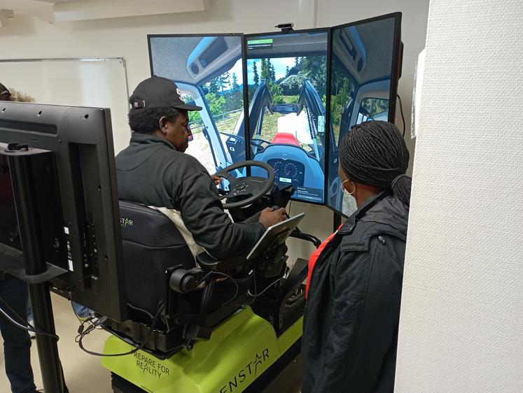 Les simulateurs de conduite de tracteurs ont été très appréciés.