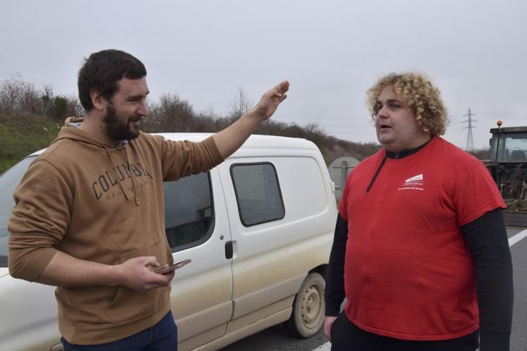 Jérémy Richard, président des JA, et Rodolphe Texier, des JA de Segonzac, ont été à la manœuvre lors des blocages des 26 et 27 janvier.