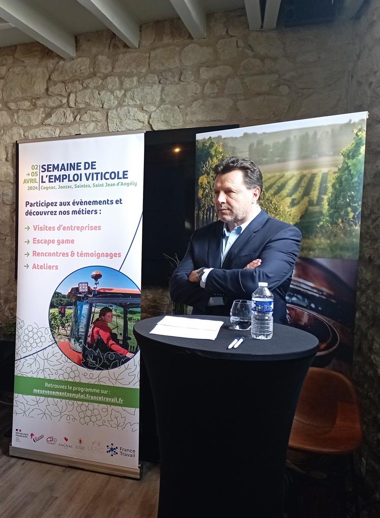 Florent Morillon, président du BNIC, a présenté la semaine de l'emploi viticole.