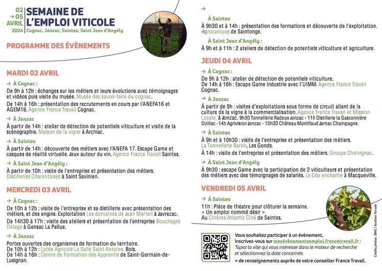 Semaine de l'emploi viticole - programme de l'édition 2024.